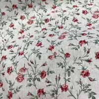 Tissu cretonne enduite douce fleur rose - Mondial Tissus