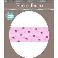 Biais 20mmx2m étoiles rose - Frou Frou - Mondial Tissus