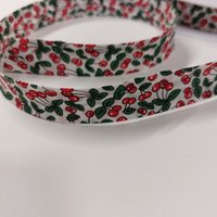 Biais replié motif fruits cerise 20mm - Mondial Tissus