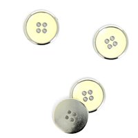 Boutons métal argent et blanc 18 mm - MT - Mondial Tissus