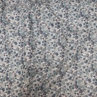 Voile coton floral bleu gris - Mondial Tissus
