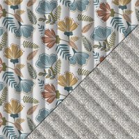 Matelassé recto-verso grande fleur envers carreaux ciments multicolore - Mondial Tissus