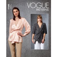 Patron Vogue 1680E5 - top avec devant avec plis et fronces du 42 au 50 - Vogue - Mondial Tissus
