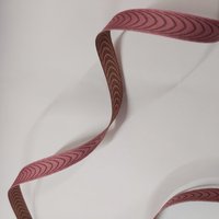 Ruban jacquard réversible vaguelettes marron et rose 10 mm - Frou Frou - Mondial Tissus