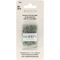 Epingles à tête de verre de Murano vert pomme - Bohin - Bohin - Mondial Tissus
