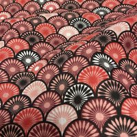 Tissu cretonne imprimé éventails rose - Mondial Tissus