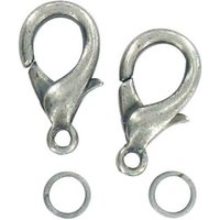 Fermoir mousqueton 18 mm argenté 5 pièces - Mondial Tissus