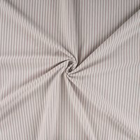Maille jersey coton fines rayues taupe - Mondial Tissus