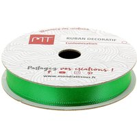 Bobine ruban satin vert 6m X 9 mm - MT - Mondial Tissus