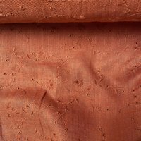 Toile lin brodée marron - Mondial Tissus