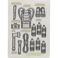 Écusson outils de l'aventurier rectangle beige - Mondial Tissus