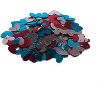 Sequin à coudre plat coeur turquoise rouge et argent - MT - Mondial Tissus