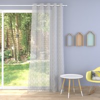 Tissu voile jacquard navette plombé gris grande largeur - Mondial Tissus