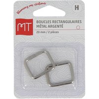 Boucles rectangulaires argentées 20 mm - MT - Mondial Tissus
