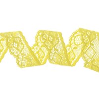 Ruban dentelle nylon élastique jaune 27mm - Mondial Tissus