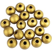 Perles en bois dorées 1,2cm 170 pièces - Mondial Tissus