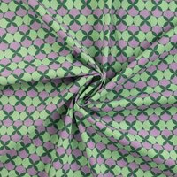 Tissu popeline de coton imprimé rétro géo violet - Mondial Tissus