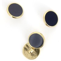Boutons à queue bleu marine contour doré 18 mm - MT - Mondial Tissus