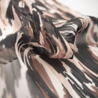 Tissu voile mousseline camouflage taupe fil lurex - Mondial Tissus