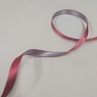 Ruban satin double face avec surpiqûre rose et bleu 10 mm - Frou Frou - Mondial Tissus