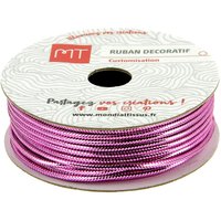 Bobine ruban corde lurex rose 1.6 mm - MT - Mondial Tissus