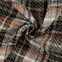 Tissu tweed effet chenille tartan noir - Mondial Tissus