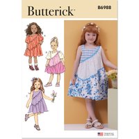 Patron Butterick B6988A Enfant Robe asymétrique de 3 à 8 ans - Butterick - Mondial Tissus