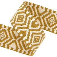 Sangle jacquard ethnique jaune 38 mm - MT - Mondial Tissus