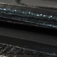 Tissu sequin à rayures noir gris et blanc - Mondial Tissus
