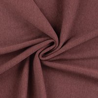 Maille jersey coton tubulaire côtelée unie bordeaux chiné - Mondial Tissus