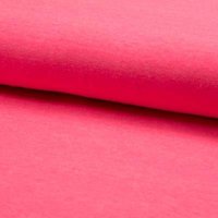 Tissu jersey polyester coton élasthanne uni rose fluo - Mondial Tissus
