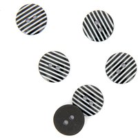 Boutons rayés noir 15 mm - MT - Mondial Tissus