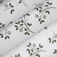 Tissu molleton feuillage vert écru - Mondial Tissus