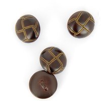 Boutons effet cuir marron 20 mm - MT - Mondial Tissus