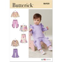 Patron Butterick B6920YA5 Pantalon,Top,Blouse Bébé, 4 à 13mois - Butterick - Mondial Tissus