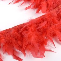 Ruban plumes au mètre rouge 16 cm - Mondial Tissus
