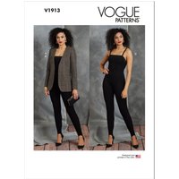 Patron Vogue 1913Y5 - blazer doublé semi-ajusté à épaulettes du 46 au 54 - Vogue - Mondial Tissus