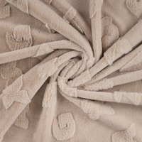 Tissu douillette lettre relief beige - Mondial Tissus