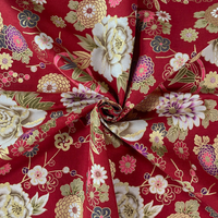 Tissu japonais maxi fleur rouge - NAKA - Naka - Mondial Tissus