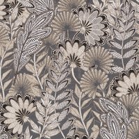 Tissu jacquard gris motifs feuilles bohème lumineuses beige - Mondial Tissus