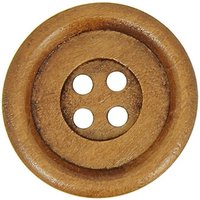 Bouton bois foncé 23mm 4 trous (4 pièces) - MT - Mondial Tissus