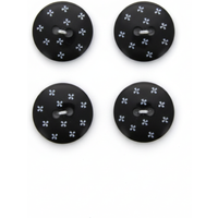 Lot de 4 boutons fleurette noirs 18 mm - Récréatys - Mondial Tissus