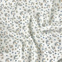 Tissu double gaze imprimé fleurette délicate bleue - DOMOTEX - Mondial Tissus