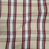 Toile outdoor imprimée carreaux bordeaux et beige - Mondial Tissus
