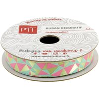Bobine ruban satin géométrique 4m X 9mm - MT - Mondial Tissus