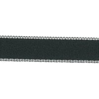 Ruban gros grain bordure géométriques 25 mm noir - Frou Frou - Mondial Tissus