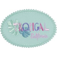 Écusson ovale menthe tropical california - Mondial Tissus