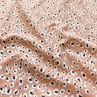 Maille jersey coton rose pâle motif léopard graphique - DOMOTEX - Mondial Tissus