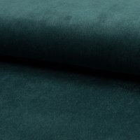 Tissu velours milleraies polyester élasthanne uni bleu petrole - Mondial Tissus