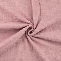 Tissu double gaze slub uni blush - Mondial Tissus